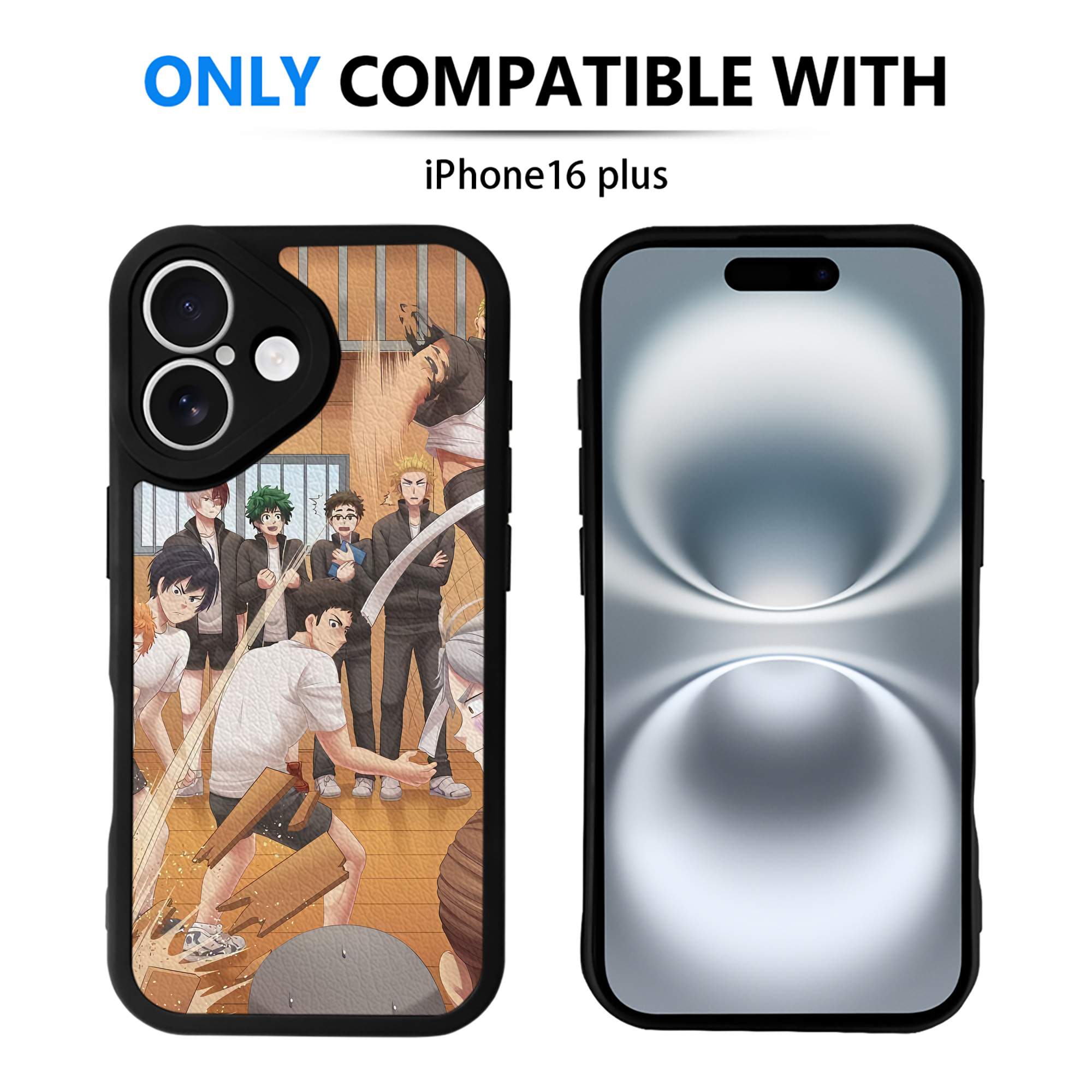 （画像用） ハイキュー!! Haikyu!! 【iPhone 16シリーズ対応】シリコンスマホケース（レザー調） 材質：シリコン